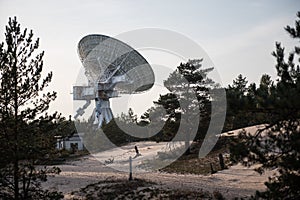 A huge soviet radio telescope near abandoned military town Irbene