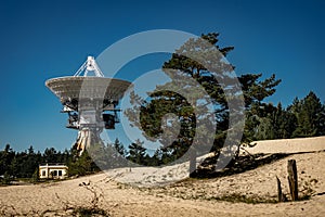 A huge soviet radio telescope near abandoned military town Irbene in Latvia. Former super-secret Soviet Army space