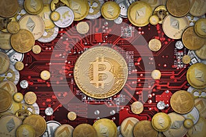 Huge stack of cryptocurrencies