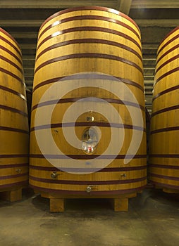 Huge, standing-up cask wherein beer or wine is aged.