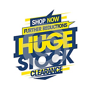 Huge stock clearance, further reductions, sale web banner lettering mockup