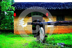 The Huge Stone Mill in Countryside of Wuyuan ancient village