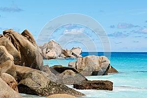 Huge stones near the ocean, Seychelles