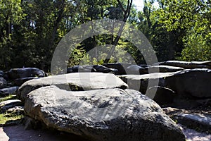 Huge stones in the park the sofiyevsky park.