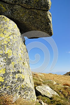 Huge stones stacked in the Low Tatras