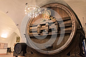 Huge Storage Beer Barrel Historical Ancient Impressive Indoor Ca