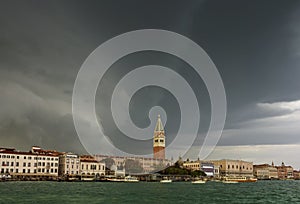 Huge Storm at The Grand Canal in Venice