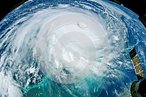 A huge tornado, a cyclone from space