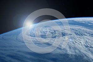 A huge tornado, a cyclone from space