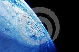 A huge tornado, a cyclone from space.