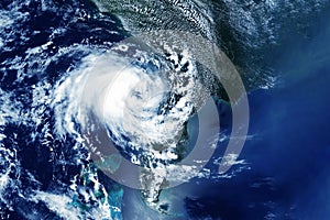 A huge tornado, a cyclone from space.