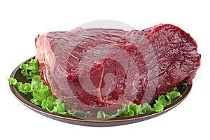 Huge uncooked meat on plate