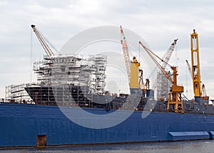 Huge vessel in a dock