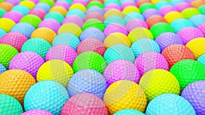 A Huge Vibrant Array of Colorful Golf Balls