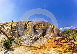 Huge volcanic rock formation at Yellowstone National Park