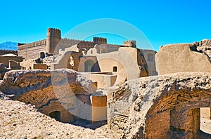 Rayen castle among the clay ruins, Iran