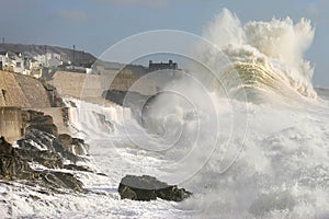 Huge wave during a storm at