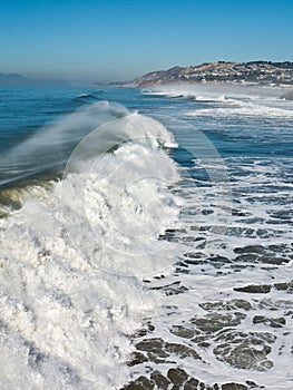 Huge waves on the California coast