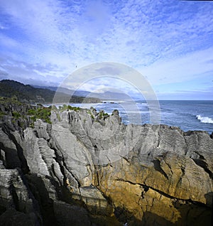 Huge Waves Crash into the famous Punakaiki Pancake Rocks, NZ