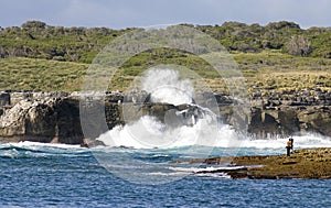 Huge waves hit Bowen island Booderee National Park. NSW. Austral