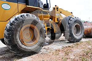 Huge wheels of loader