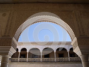 A huge, white arch, Seville. Spain