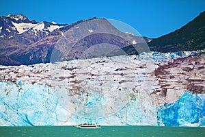 The huge white-blue glacier