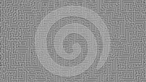 Huge white grey maze. Ð¡hoices and challenge theme. Ð¡omplex way to find exit, business concept or education. Template for
