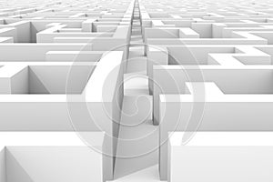 Huge white maze structure with a shortcut