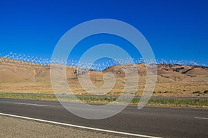 The huge wind farm in Nevada desert, USA