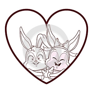 Hugged rabbit cartoons