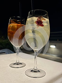 Hugo Spritz is a popular Italian cocktail consisting of sparkling wine (Prosecco)