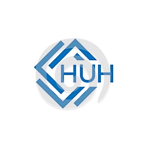 HUH letter logo design on white background. HUH creative circle letter logo