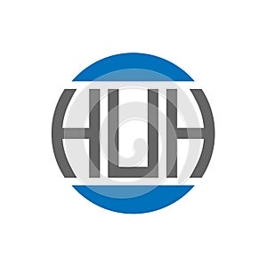 HUH letter logo design on white background. HUH creative initials circle logo concept. HUH letter design