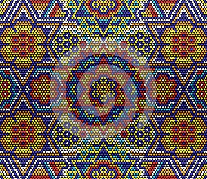 Huichol art seamless pattern