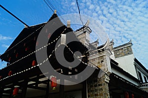 Huitong county, hunan province, high chair ancient architecture group landscape.