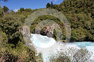 The Huka Falls in fine weather, New Zealand