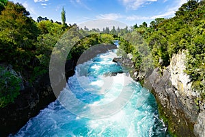 Huka Falls - Waikato River near Taupo on a sunny day - landscape