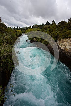 Huka Falls - Waterfall on river near Taupo, New Zealand.