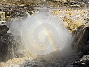 Hukou Waterfall, the largest water fall on the Yellow River