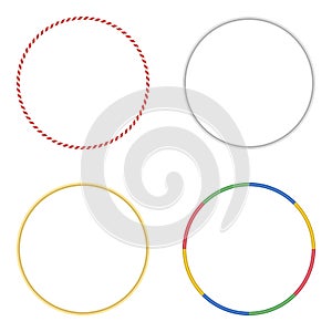 Hula Hoop isolated on white. Gymnastics, fitness and diet concept.