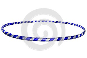 The hula Hoop silver with blue isolated on white background photo