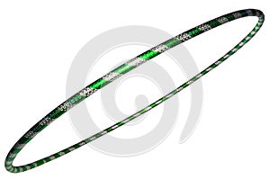 The hula Hoop silver with green closeup Isolated