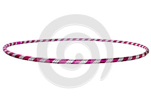 The hula Hoop silver with purple isolated on white background. G photo