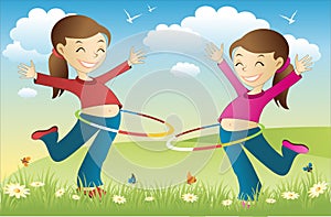 Hula hoop twins photo