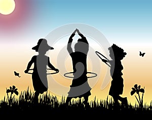 Hula Hoops at Sunset