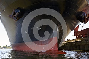 Hull of a container ship