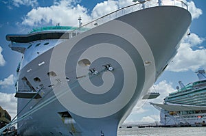 Hull of Cruise Ship at Dock