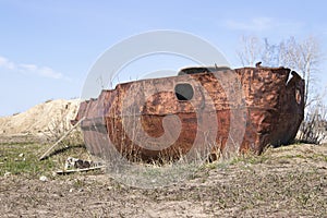 The hull of the old ship.