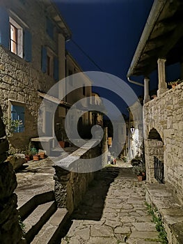 Hum Smallest Town in the World by Night / Istria, Croatia